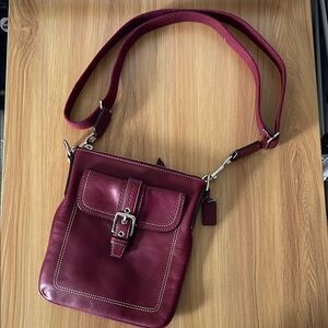 Coach Burgundy Leather Crossbody Bag